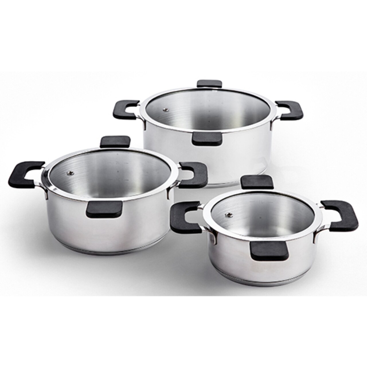 Ozeri The 6-Piece Stainless Steel Inductive Pot Set with Straining and Hands-Free Glass Lids